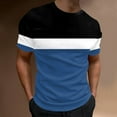 thumbnail image 2 of Sngxgn Mens T Shirt - Short Sleeve Crew Neck Soft Fitted Tees Classic Tshirts(Blue,M), 2 of 4