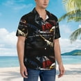 thumbnail image 6 of Uemuo American Bald Eagle Warrior Printed Regular Fit Short Sleeve Casual Hawaiian Shirt for Men,Aloha shirt,Tropical shirt,Floral print shirt,Vacation Beach shirt-, 6 of 9
