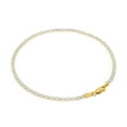 thumbnail image 2 of Nuragold 10k Real Yellow Gold Solid Mariner 2.5mm Anchor Chain Pave Diamond Cut Bracelet or Anklet (7"-9") Two Tone Italian Jewelry for Men & Women, 2 of 11