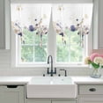 thumbnail image 4 of Purple Spring Floral Tie Up Curtains for Windows, Adjustable Balloon Window Shades, Elegant Pastoral Flowers Watercolor Kitchen Window Treatments Farmhouse Short Curtains with Rod Pocket 42"x45", 4 of 8