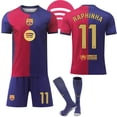 thumbnail image 1 of 2024-2025 Barcelona Home Kids Adult New Football Shirt With Socks No.11 Raphinha, 1 of 2