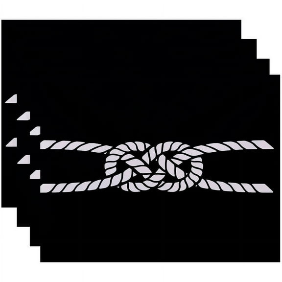 Simply Daisy 18" x 14" Carrick Bend Geometric Print Placemats, Set of 4