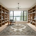 thumbnail image 2 of ODIKA 9'x12' Washable Area Rug Neutral Fall Mirrored Foliage Cream Muted Traditional Vintage for Master Suite, California King, Under Bed, Non-Shedding, Easy Care, 2 of 7