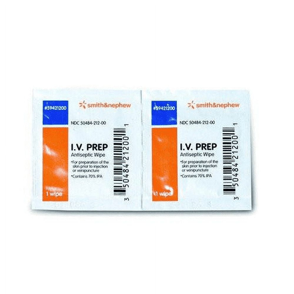 Antiseptic Wipe IV PREP Isopropyl Alcohol 70% Individual Packet Box of 50 8 Pack