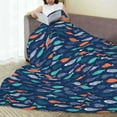 thumbnail image 6 of Cauagu Colorful Fish 3 Pattern Flannel Bed Blankets,Fleece Blanket Comfortable Air Conditioning Blanket for Sofa Bed Travel Couch & Living Room -80"x60", 6 of 8