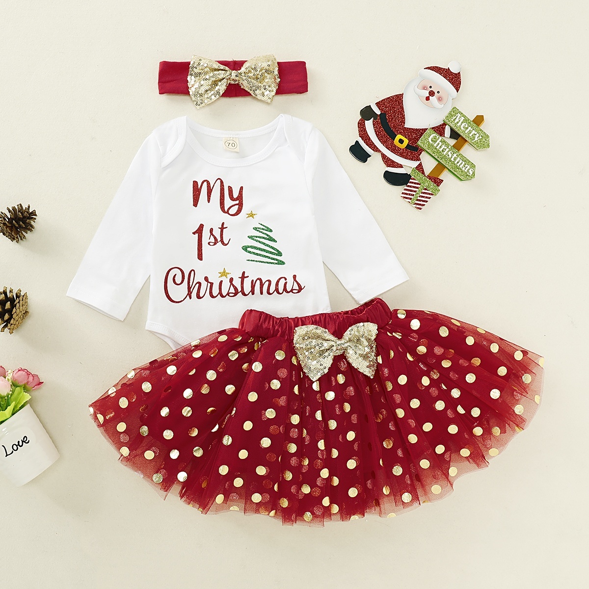baby girl 1st xmas outfit