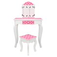 thumbnail image 4 of Zimtown Kids Vanity Dressing Table and Stool Set, Pretend Beauty Play Set with Real Mirror, Pink, 4 of 10