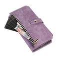 thumbnail image 5 of Wallet Case for Samsung Galaxy S21 Ultra with Zipper Pouch,Magnetic PU Leather Flip Folio Stand Card Slot with Hand Strap and Cross Body Strap Case Cover for Galaxy S21 Ultra, Purple, 5 of 10