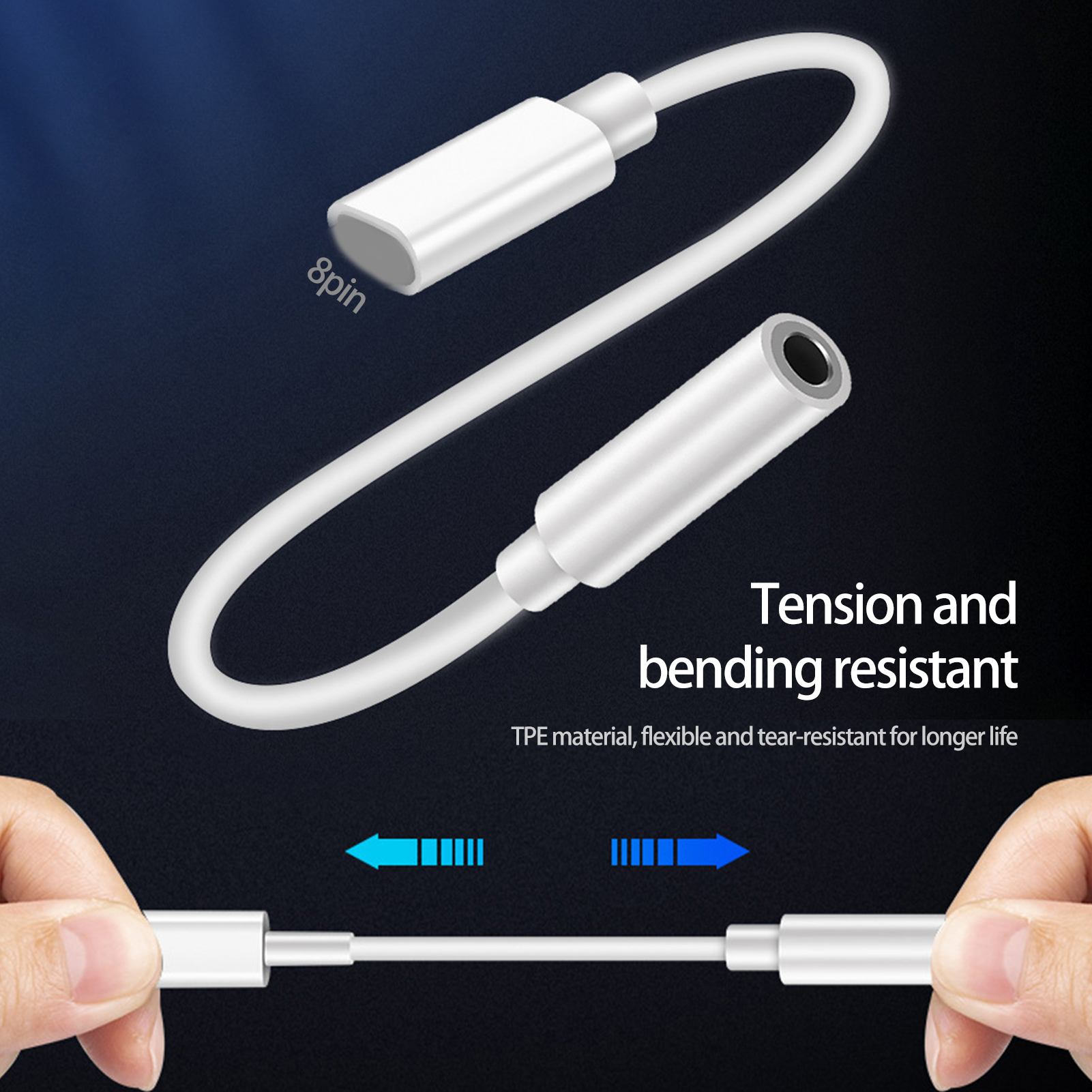 Zruodwans 2PCS Audio Adapter Cable Apple Port to 3.5 mm Headphone Jack