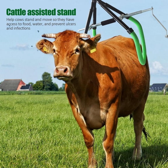 ZIHUI 1 Ton Capacity Cow Hip Lift High Strength Cow Lift Harness Livestock Handling Supplies Non-slip Cow Lifting Rack Cattle Supplies for Different Sizes Cows(MAX 35.43 INCH Opening)