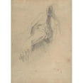 thumbnail image 2 of Eugène Delacroix 11x14 Gold Ornate Wood Frame and Double Matted Museum Art Print Titled - Study of a Left Arm and Hand (1815-63), 2 of 4