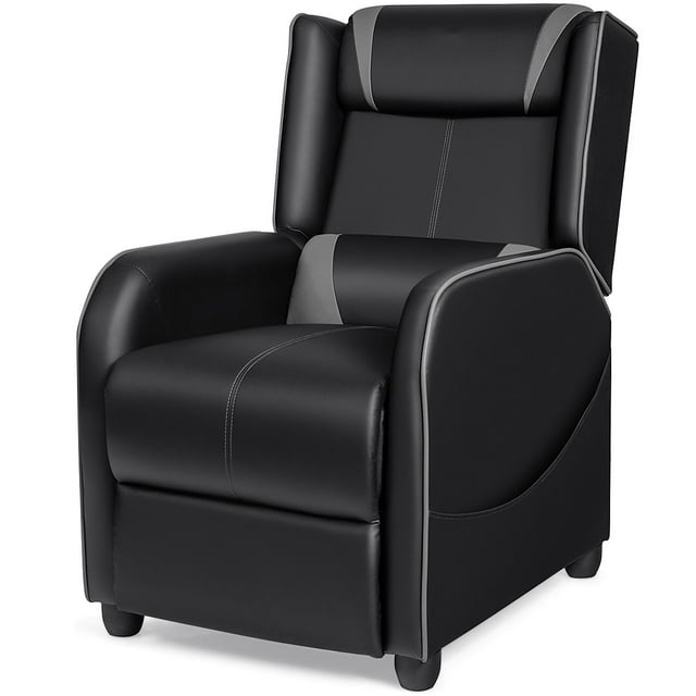 Giantex Fauteuil Inclinable, Sofa Inclinable de Massage Sofa Simple Siège de Cinéma Maison Fauteuil de Lecture, Gris