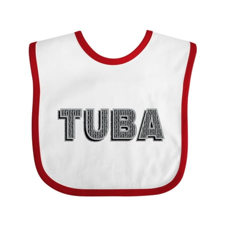

Inktastic Tuba Gray Patterned Text Gift Baby Boy or Baby Girl Bib