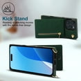 thumbnail image 4 of Dteck for iPhone 16 Case, Shockproof Magnetic Protective Zipper Pocket Purse Handbag Shoulder Strap Stylish Protective Cover, Green, 4 of 9