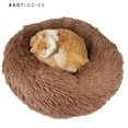 thumbnail image 4 of BadPiggies Pet Dog Cat Bed Kennels Warm Sleeping Cushion Plush Donut Faux Fur Round Nest (Brown, 28*28inches), 4 of 7