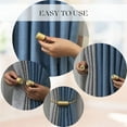 thumbnail image 5 of Blue Magnetic Curtain Tieback – Double Braided Cord with Wooden Tips, 5 of 8