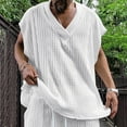 thumbnail image 5 of Iugvhana Mens V Neck Sweater Vest Oversized Jacquard Texture Knit Sleeveless Casual Loose Fit Pullover Tank Top White L, 5 of 9