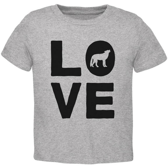 Autumn Wolf Love Youth T Shirt Heather YXL