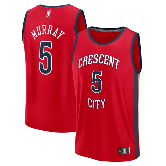 Men's Fanatics Dejounte Murray Red New Orleans Pelicans Fast Break Replica Player Jersey - Statement Edition