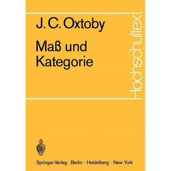Hochschultext Maß Und Kategorie, (Paperback)