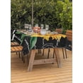 thumbnail image 4 of 60x102 Inch Outdoor Tablecloth with Umbrella Hole Zipper Rectangle Sunflower Rectangular Tablecloths Outside Waterproof Yellow Flowers Black White Plaid Watercolor Patio Table Cover for Picnic Party, 4 of 8