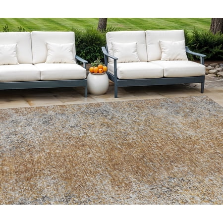 HomeRoots 588850 9 x 12 ft. Oriental Washable Indoor & Outdoor Rectangle Area Rug, Terra Cotta, Silver & Charcoal