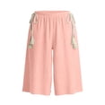 thumbnail image 4 of Utoimkio Elastic Waist Textured Culottes for Women Casual Loungewear Shorts with Tassel Drawstrings, 4 of 5