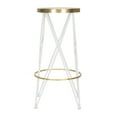 thumbnail image 3 of SAFAVIEH Hester Mid-Century Retro Round Top Bar Stool, White/Gold, 3 of 7