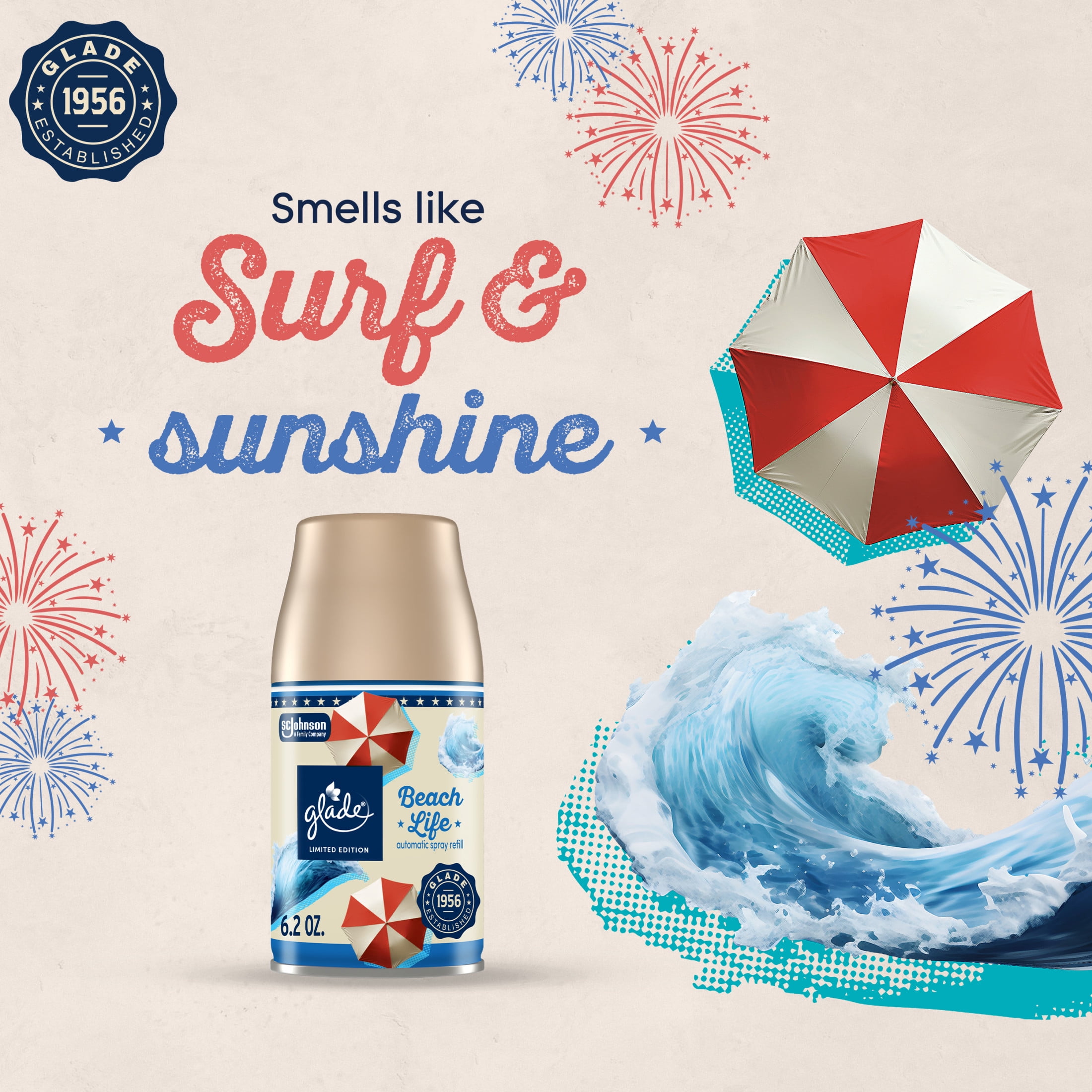 Glade Automatic Spray Refill, Beach Life, 6.2 oz, 1 count