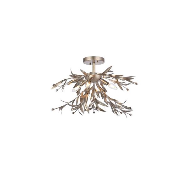 Living District LD810F23SL 23 in. Priscilla Flush Mount in Silver Leaf