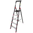 thumbnail image 1 of Escalera Plegable Aluminio 5 Escalones Cuerpo Acero Peldaños, 1 of 5