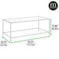 thumbnail image 2 of mDesign Metal and Glass Top Rectangle Accent Coffee Table Furniture Unit, Silver, 2 of 4