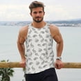 thumbnail image 6 of Lsque Hand Drawn Squirrel Pattern Mens Tank Tops Muscle Athletic Quick Dry Sleeveless Workout Fitness T Shirts Beach Tank Top, Loose-fit Sleeveless Shirt for Men-Large, 6 of 7