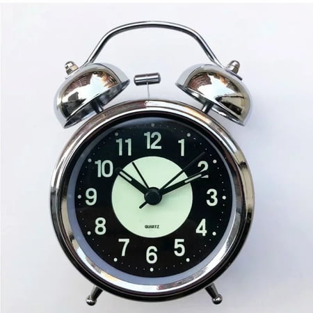 Retro Metal Twin Bell Alarm Clock – Super Loud Ring for Heavy Sleepers – Silent Sweep Movement with