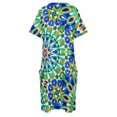 thumbnail image 4 of Vestido de fiesta de mosaico marroquí para mujer patrón marroquí azulejo árabe bolsillo suelto vestidos de ceremonia de verano, 4 of 6