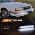 thumbnail image 2 of 2PCS Smoked Lens Front Bumper Parking Light Side Marker Light Turn Signal Light Turn Warning Light DRL Daytime Running Light with Dynamic Amber/White LED For 11982-1996 Oldsmobile Cutlass Ciera, 2 of 8