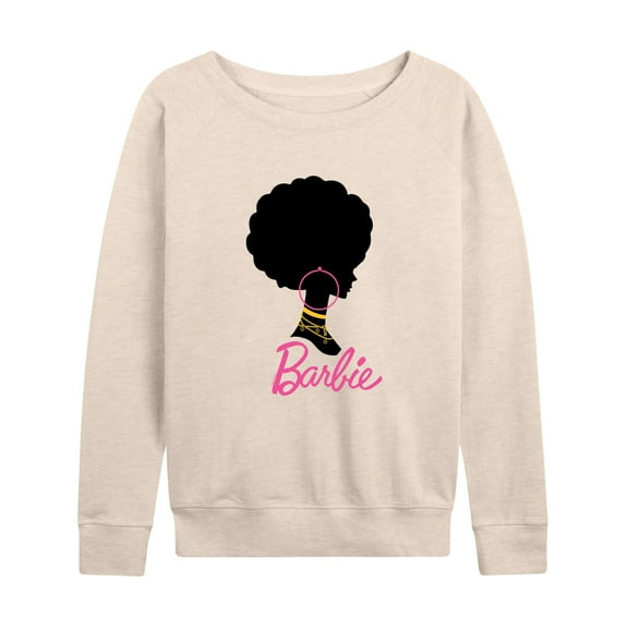 Barbie - Afro Barbie with Hoop Earrings - Women's Lightweight French Terry Long Sleeve Shirt