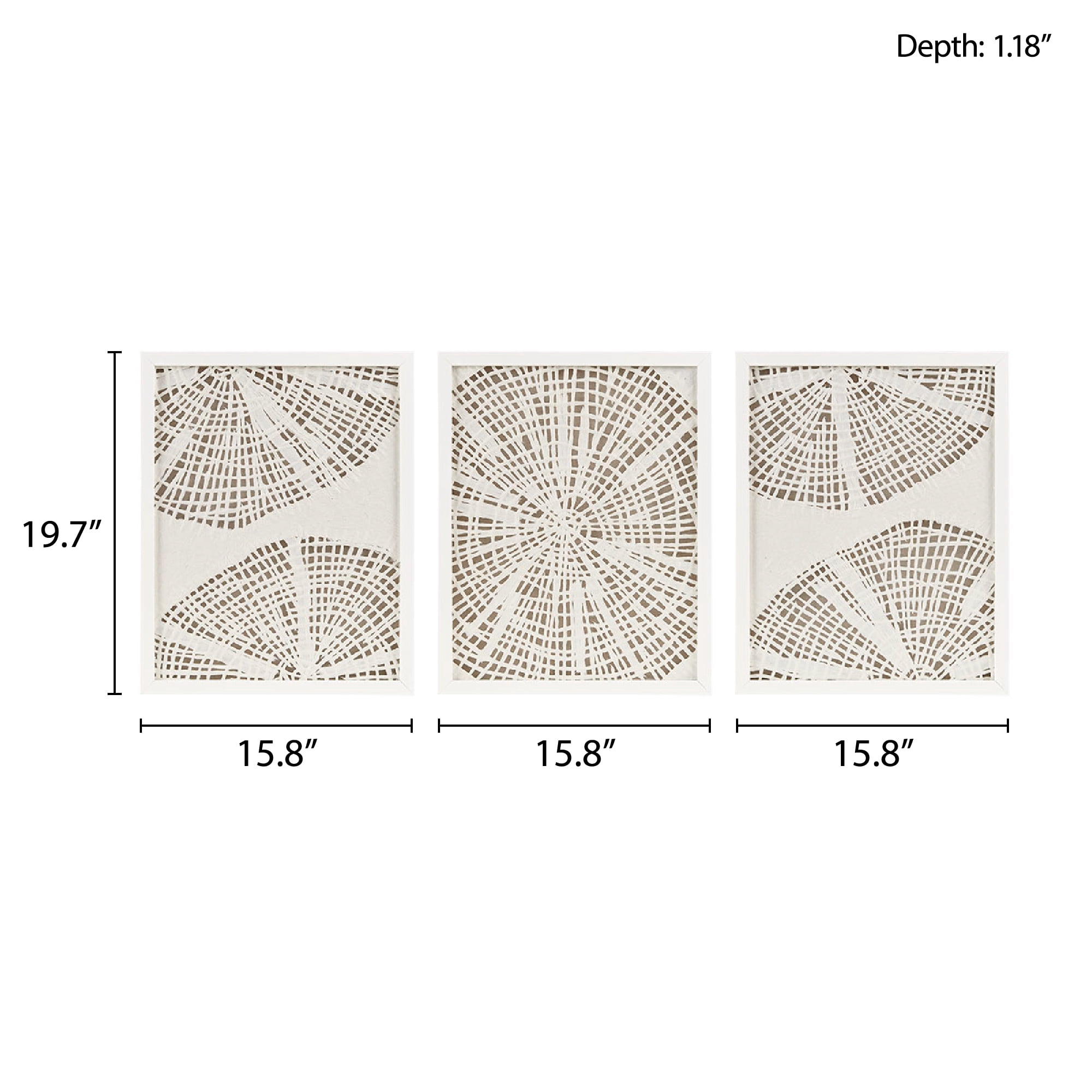 MAYEERTY Framed Abstract Coastal Rice Paper Shadowbox Wall Decor - 3-Piece Set
