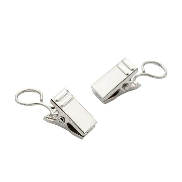 Paquete de 25 clips de cortina, soporte de luz de alambre de fiesta resistente de acero inoxidable para colgar fotos de luz de toldo de caravana decoración navideña suministros para interiores y exteriores brillar Electrónica