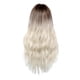 thumbnail image 2 of Fiudx Ofertas relámpago del día Capucha de fibra química con pelo largo realista y forma de cola gris ahumada en degradado, 2 of 7