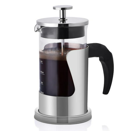 HERCHR French Press Coffee Maker and Tea Maker with Filter System 304 Stianless,French Style Coffee Tea Maker,Stianless Steel Coffee Tea Maker, Stianless Steel Coffee Tea