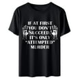 thumbnail image 4 of Tops de Mujer Elegantes Blusas Casuales Camisas de Moda Suelta Cuello Redondo Estampado de Letras Camiseta de Manga Corta Odeerbi ODB167033, 4 of 7