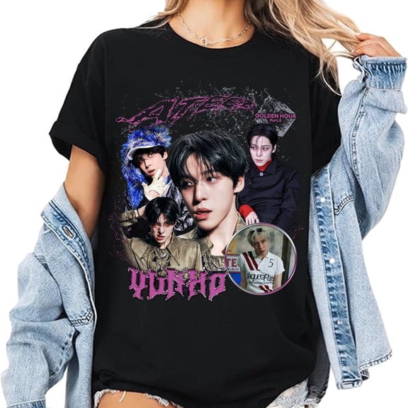 Vintage Yunho Graphic T-Shirt, Ateez Golden Hour Part 5 Tee