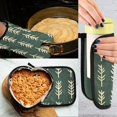 thumbnail image 5 of Yayeee Oven Mitts and Pot Holder Set of 2 Heat Resistant Kitchen Gloves Baking Hot Pad, Dark Green Leaves, 5 of 5