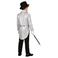 thumbnail image 2 of TiaoBug Children's Magician Outfits 4Pcs Long Sleeve Sequins Tailcoat with Hat Magic Wand Gloves Set Silver 12, 2 of 7