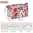 thumbnail image 7 of Yayeee Foldable Storage Basket for Shelves with Handles Waterproof Cloth Bins, Pink and Red Flowers, 7 of 7