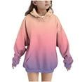 thumbnail image 2 of Cmfcve Children's Pullover Hoodies 4-14 Unisex Kids Gradient Print Athletic Sweatshirts Long Sleeves Soft Fleece Jacket with Pockets, 2 of 9