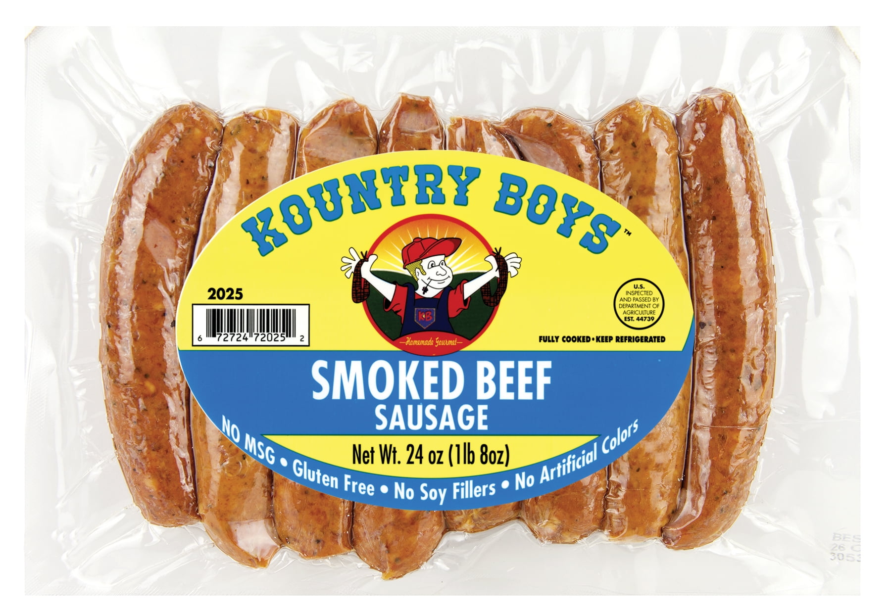 Kountry Boys Sausage Smoked Beef with Garlic Family Pack