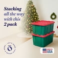 thumbnail image 2 of HOMZ Durabilt 27 Gallon Heavy-Duty Holiday Storage Tote, Green/Red (2 Pack), 2 of 10