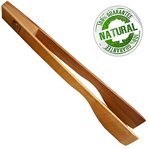 Wooden Toaster Kitchen Tongs 12 Inch Large Wood Tongs Utensils for